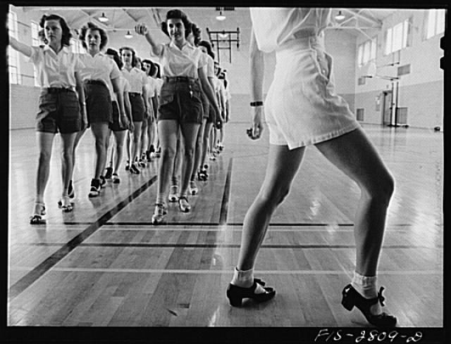 Tap dancing class in the gymnasium at Iowa State College - May 1942